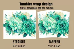3D Cute Flowers Tumbler Wrap , Sublimation Designs Product Image 2