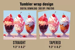 3D Cute Icecream Tumbler Wrap Designs Product Image 2