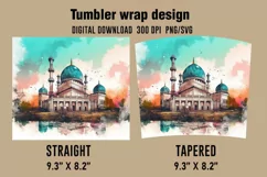 3D Mosque Tumbler Wrap Designs, Sublimation Tumbler Wraps Product Image 2