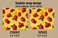 3D Strawberry Tumbler Wrap Designs, Sublimation Designs Product Image 2