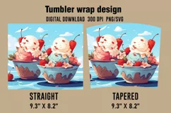 3D Cute Icecream Tumbler Wrap Designs Product Image 2