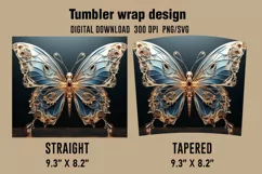 3D Butterfly Tumbler Wrap Designs, Sublimation Designs Product Image 2