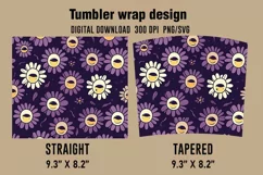 3D Daisies Flowers Tumbler Wrap Designs, Sublimation Tumbler Product Image 2