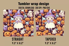 3D Halloween Doll Pumpkin Tumbler Wrap Designs Product Image 2