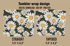 3D Daisies Flowers Tumbler Wrap Designs Product Image 2