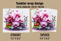 3D Watercolor Flower Splash Tumbler Wrap Designs Product Image 2