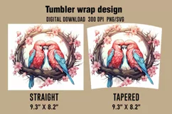 3D Parrot Watercolor Splash Tumbler Wrap Designs Product Image 2