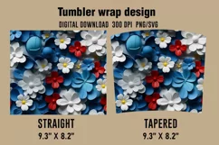 3D Paper Flower Tumbler Wrap Designs Product Image 2