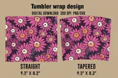 3D Daisies Flowers Tumbler Wrap Designs, Sublimation Tumbler Product Image 2