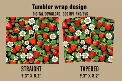 3D Strawberry Tumbler Wrap Designs, Sublimation Designs Product Image 2