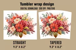 3D Beautiful Flowers Tumbler Wrap , Sublimation Designs Product Image 2