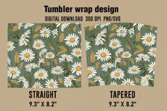 3D Daisies Flowers Tumbler Wrap Designs, Sublimation Tumbler Product Image 2
