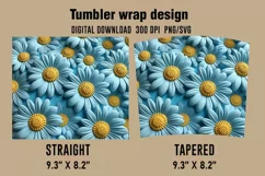 3D Daisies Flowers Tumbler Wrap Designs Product Image 2