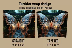 3D Butterfly Tumbler Wrap Designs, Sublimation Designs Product Image 2