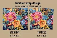 3D Cute Flowers Tumbler Wrap Designs, Sublimation Designs Product Image 2