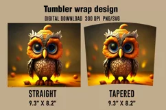 3D Halloween Owl Tumbler Wrap Designs, Sublimation Designs Product Image 2