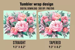 3D Flowers Tumbler Wrap Designs, Sublimation Designs Product Image 2