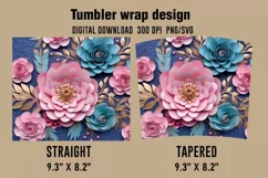 3D Watercolor Flower Splash Tumbler Wrap Designs Product Image 2