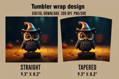 3D Halloween Owl Tumbler Wrap Designs, Sublimation Designs Product Image 2