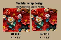 3D Paper Flower Tumbler Wrap Designs Product Image 2