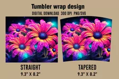 3D Flower Watercolor Splash Tumbler Wrap Designs Product Image 2