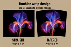 3D Neon Flower Tumbler Wrap Designs Product Image 2
