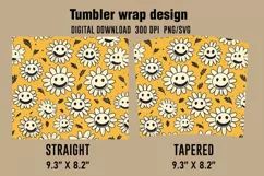 3D Daisies Flowers Tumbler Wrap Designs, Sublimation Tumbler Product Image 2