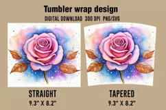 3D Cute Flowers Tumbler Wrap Designs, Sublimation Designs Product Image 2