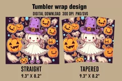 3D Halloween Doll Pumpkin Tumbler Wrap Designs Product Image 2