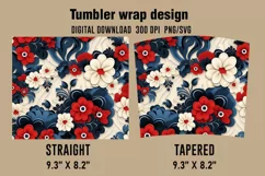 3D Paper Flower Tumbler Wrap Designs Product Image 2