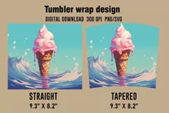 3D Cute Icecream Tumbler Wrap Designs Product Image 2