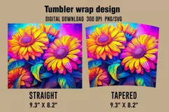 3D Flower Watercolor Splash Tumbler Wrap Designs Product Image 2