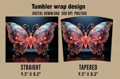 3D Butterfly Tumbler Wrap Designs, Sublimation Designs Product Image 2