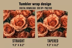 3D Cute Roses Tumbler Wrap Designs, Sublimation Designs Product Image 2