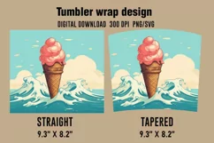 3D Cute Icecream Tumbler Wrap Designs Product Image 2