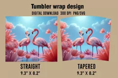 3D Cute Flamingo Tumbler Wrap Designs Product Image 2