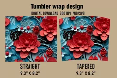 3D Paper Flower Tumbler Wrap Designs Product Image 2