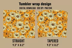 3D Daisies Flowers Tumbler Wrap Designs, Sublimation Tumbler Product Image 2