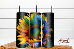 Rainbow Sunflower tumbler sublimation design is 20 oz skinny tumbler wrap sublimation design with colorful rainbow sunflower.