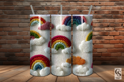 Crochet Rainbow and Clouds Seamless Pattern Product Image 2