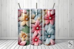 Pastel Crochet Knit Flowers Digital Papers Product Image 5