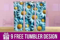 3D Daisies Flowers Tumbler Wrap Designs Product Image 1