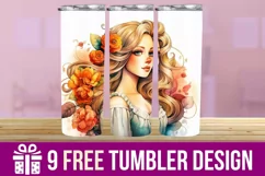 3D Floral Baby Princess Tumbler Wrap Designs Product Image 1