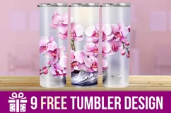 3D Watercolor Flower Splash Tumbler Wrap Designs Product Image 1