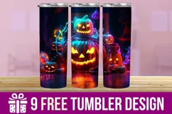 3D Halloween Pumpkin Tumbler Wrap Designs Product Image 1