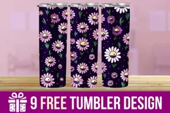 3D Daisies Flowers Tumbler Wrap Designs, Sublimation Tumbler Product Image 1