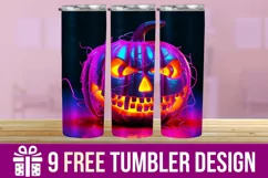 3D Halloween Pumpkin Tumbler Wrap Designs Product Image 1