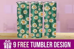 3D Daisies Flowers Tumbler Wrap Designs, Sublimation Tumbler Product Image 1