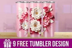 3D Watercolor Flower Splash Tumbler Wrap Designs Product Image 1