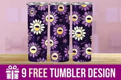 3D Daisies Flowers Tumbler Wrap Designs, Sublimation Tumbler Product Image 1